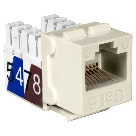 Quest Technology International Cat6 Slim-Style 90 Degree Keystone Jacks, 8P8C - Lt Almond NKJ-6510